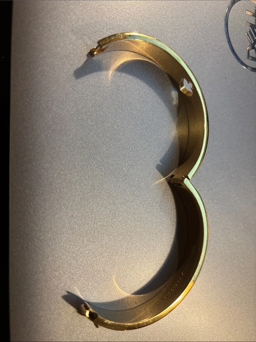 kate spade Gold-Tone Bangle Bracelet with Green Enamel Panels - Picture 4 of 5